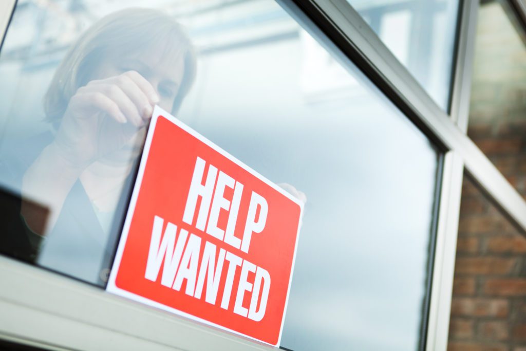 Help Wanted sign illustrating the labor shortage